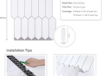 4 x cre8tive witte zelfklevende 3d wandtegels (16 stuks/pak) - afbeelding 2 van  4