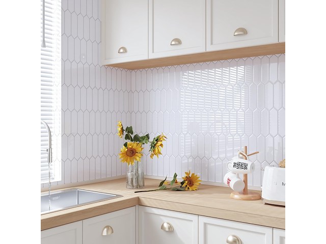 4 x cre8tive witte zelfklevende 3d wandtegels (16 stuks/pak) - afbeelding 3 van  4