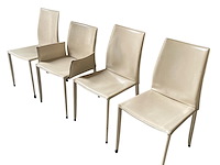 4 x designstoel - leder - wit - afbeelding 1 van  4