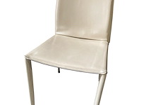 4 x designstoel - leder - wit - afbeelding 2 van  4