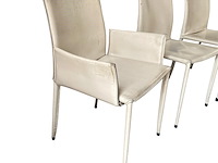 4 x designstoel - leder - wit - afbeelding 3 van  4