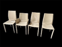 4 x designstoel - leder - wit - afbeelding 4 van  4