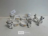 4 x engel als t-lichthouder + 2 x servettenring engel