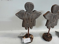 4 x engel hout op staander 20 cm - afbeelding 3 van  3