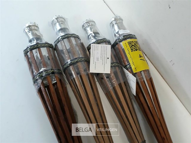 4 x fakkel uit bamboo 1 m - afbeelding 1 van  3