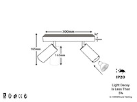 4 x gu10 opbouwspot armatuur – 2 draaibare spots – ip20 – zwart - afbeelding 3 van  4