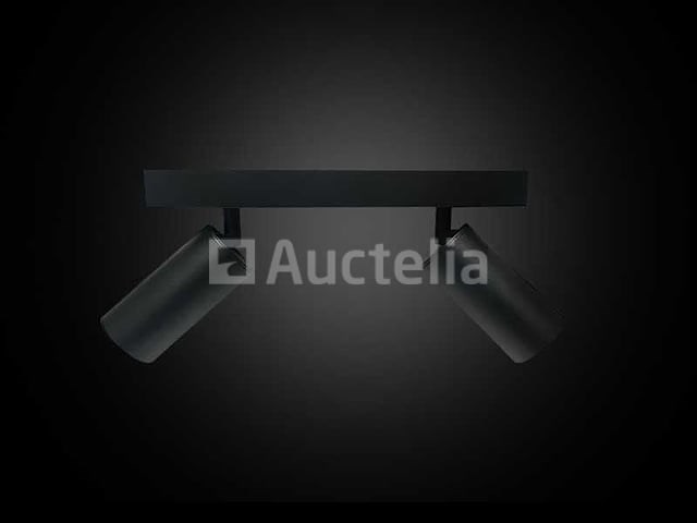 4 x gu10 opbouwspot armatuur – 2 draaibare spots – ip20 – zwart - afbeelding 1 van  4
