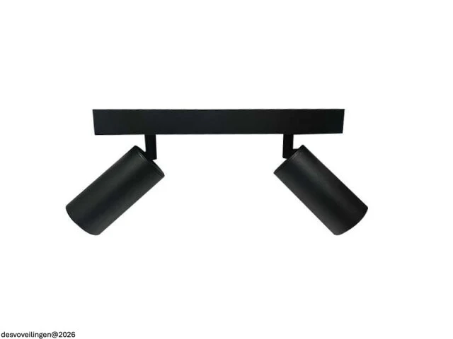 4 x gu10 opbouwspot armatuur – 2 draaibare spots – ip20 – zwart - afbeelding 3 van  5