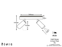 4 x gu10 opbouwspot armatuur – 2 draaibare spots – ip20 – zwart - afbeelding 4 van  4