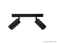 4 x gu10 opbouwspot armatuur – 2 draaibare spots – ip20 – zwart - afbeelding 2 van  4