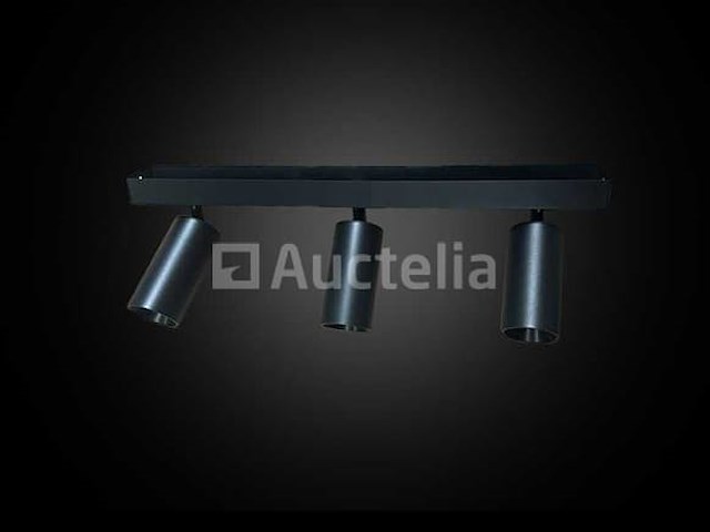 4 x gu10 opbouwspot armatuur – 3 draaibare spots – ip20 – zwart - afbeelding 3 van  4
