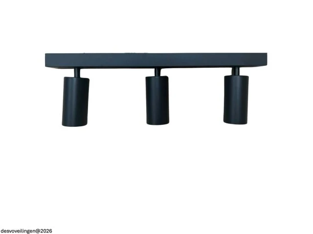 4 x gu10 opbouwspot armatuur – 3 draaibare spots – ip20 – zwart - afbeelding 3 van  5