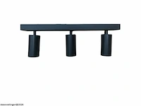 4 x gu10 opbouwspot armatuur – 3 draaibare spots – ip20 – zwart - afbeelding 3 van  5