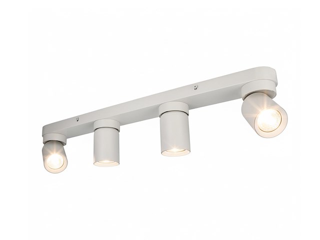 4 x gu10 opbouwspot armatuur 4 cilinder zand wit draaibaar - afbeelding 4 van  5