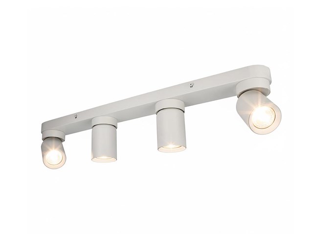 4 x gu10 opbouwspot armatuur 4 cilinder zand wit draaibaar - afbeelding 4 van  5