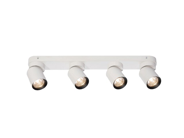 4 x gu10 opbouwspot armatuur 4 cilinder zand wit en zwart draaibaar - afbeelding 4 van  6