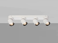 4 x gu10 opbouwspot armatuur 4 cilinder zand wit en zwart draaibaar - afbeelding 5 van  6