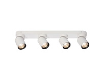 4 x gu10 opbouwspot armatuur 4 cilinder zand wit en zwart draaibaar - afbeelding 4 van  6