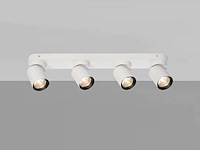 4 x gu10 opbouwspot armatuur 4 cilinder zand wit en zwart draaibaar - afbeelding 5 van  6