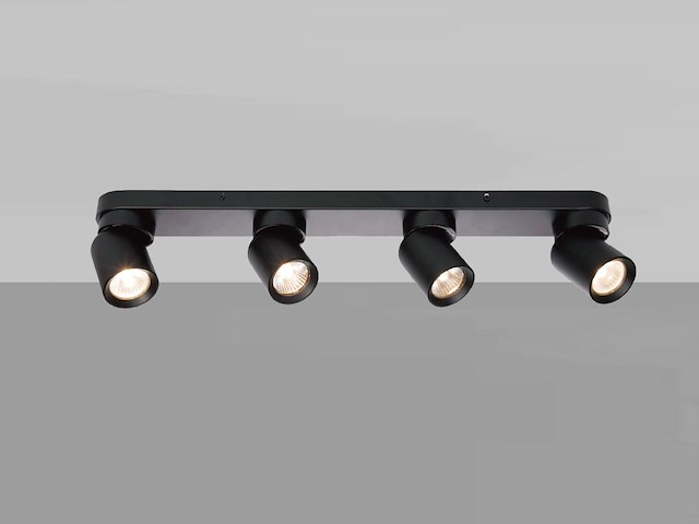 4 x gu10 opbouwspot armatuur 4 cilinder zand zwart draaibaar - afbeelding 6 van  7