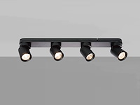 4 x gu10 opbouwspot armatuur 4 cilinder zand zwart draaibaar - afbeelding 6 van  7