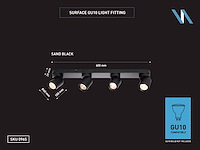 4 x gu10 opbouwspot armatuur 4 cilinder zand zwart draaibaar - afbeelding 7 van  7