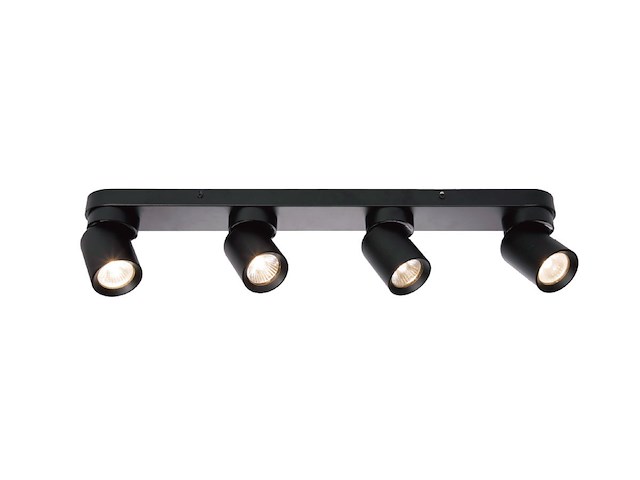 4 x gu10 opbouwspot armatuur 4 cilinder zand zwart draaibaar - afbeelding 3 van  7