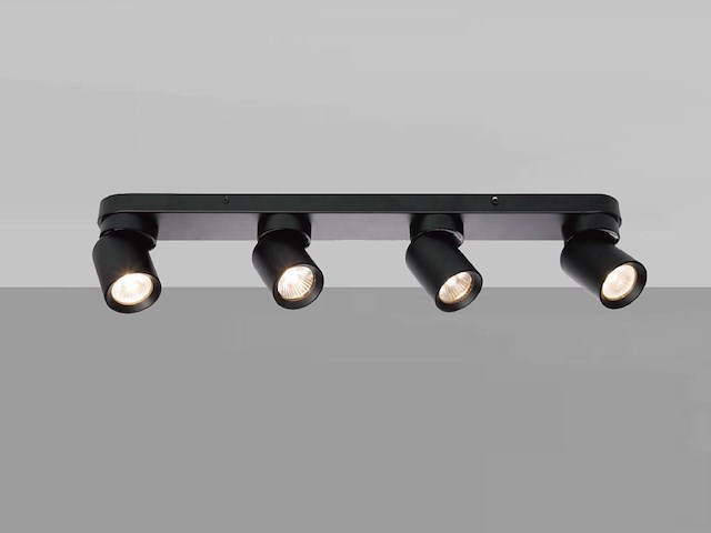 4 x gu10 opbouwspot armatuur 4 cilinder zand zwart draaibaar - afbeelding 6 van  7