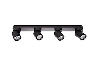 4 x gu10 opbouwspot armatuur 4 cilinder zand zwart draaibaar - afbeelding 5 van  7