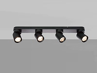 4 x gu10 opbouwspot armatuur 4 cilinder zand zwart draaibaar - afbeelding 6 van  7