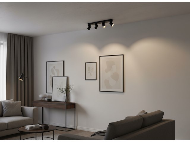 4 x gu10 opbouwspot armatuur 4 cilinder zand zwart en goud draaibaar - afbeelding 4 van  6