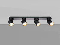 4 x gu10 opbouwspot armatuur 4 cilinder zand zwart en goud draaibaar - afbeelding 5 van  6