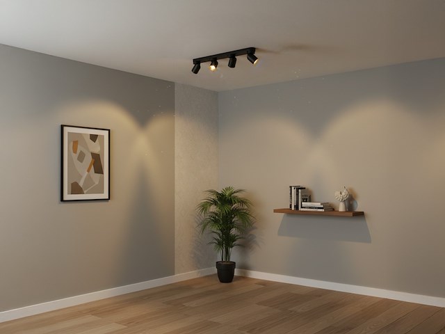 4 x gu10 opbouwspot armatuur 4 cilinder zand zwart en goud draaibaar - afbeelding 3 van  6