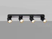 4 x gu10 opbouwspot armatuur 4 cilinder zand zwart en goud draaibaar - afbeelding 5 van  6