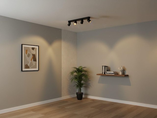 4 x gu10 opbouwspot armatuur 4 cilinder zand zwart en goud draaibaar - afbeelding 2 van  6