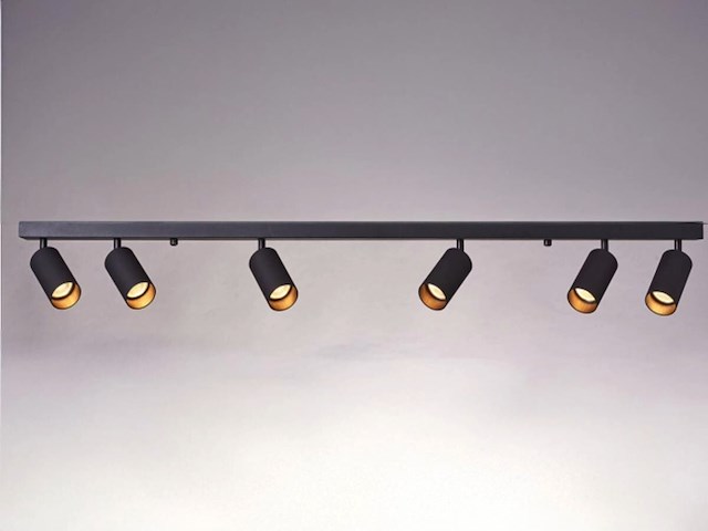 4 x gu10 opbouwspot armatuur 6 cilinders zand zwart draaibaar - afbeelding 1 van  4