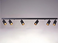 4 x gu10 opbouwspot armatuur 6 cilinders zand zwart draaibaar - afbeelding 1 van  4