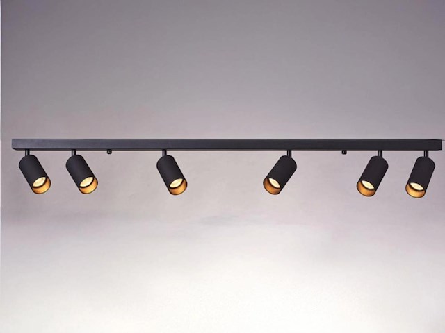 4 x gu10 opbouwspot armatuur 6 cilinders zand zwart draaibaar - afbeelding 1 van  4