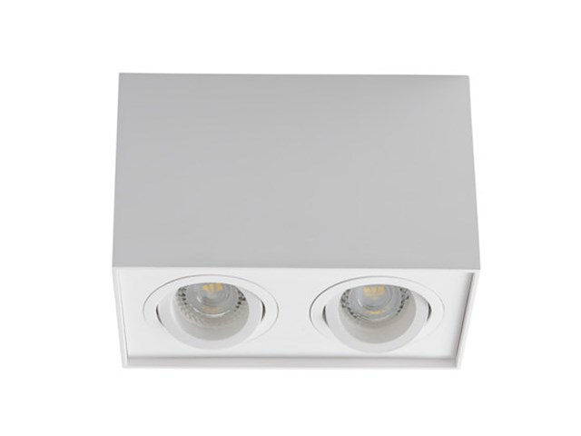 4 x gu10 opbouwspot armatuur dual fittingen wit kantelbaar - afbeelding 3 van  6