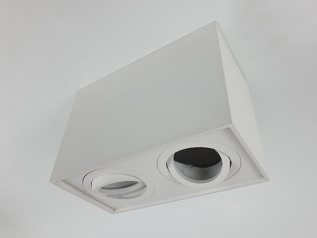 4 x gu10 opbouwspot armatuur dual fittingen wit kantelbaar - afbeelding 4 van  6
