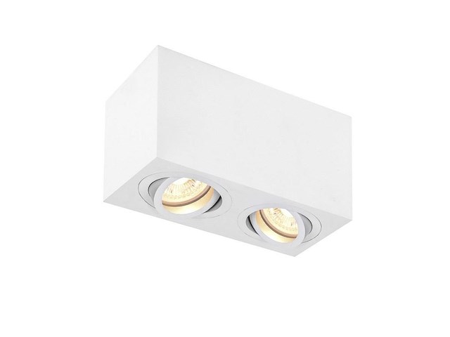 4 x gu10 opbouwspot armatuur dual fittingen wit kantelbaar - afbeelding 1 van  6