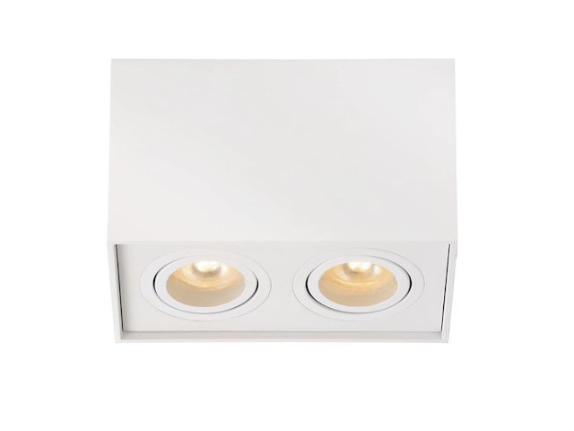 4 x gu10 opbouwspot armatuur dual fittingen wit kantelbaar - afbeelding 2 van  6
