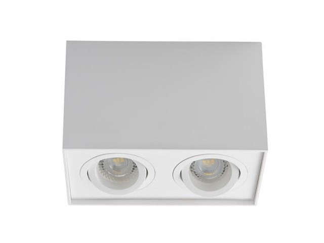 4 x gu10 opbouwspot armatuur dual fittingen wit kantelbaar - afbeelding 3 van  6