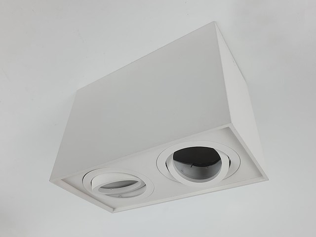 4 x gu10 opbouwspot armatuur dual fittingen wit kantelbaar - afbeelding 4 van  6