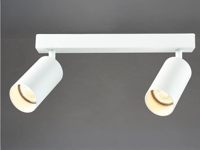 4 x gu10 opbouwspot armatuur dubbel cilinder wit draaibaar - afbeelding 2 van  3