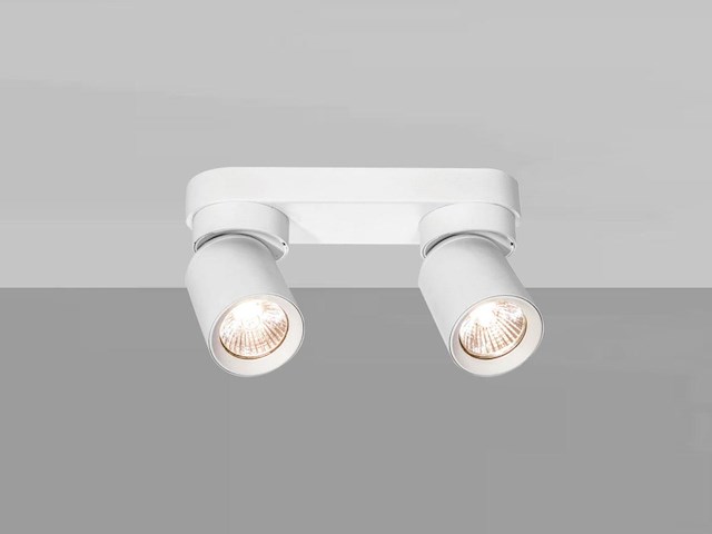 4 x gu10 opbouwspot armatuur dubbel cilinder zand wit draaibaar - afbeelding 4 van  6