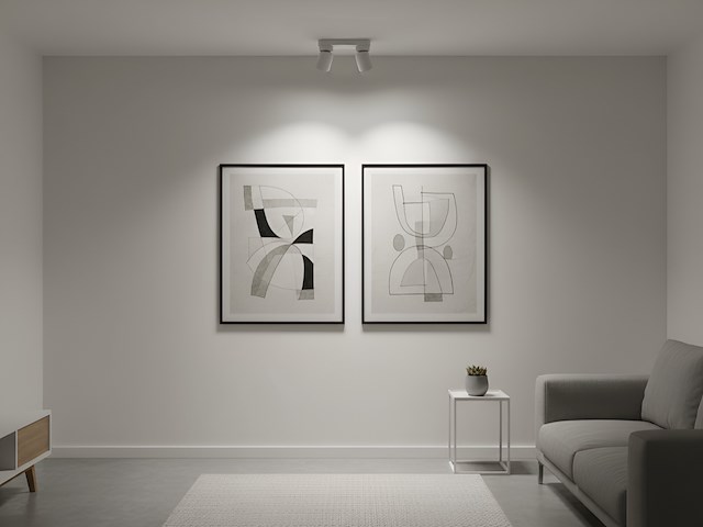 4 x gu10 opbouwspot armatuur dubbel cilinder zand wit en zwart draaibaar - afbeelding 3 van  6