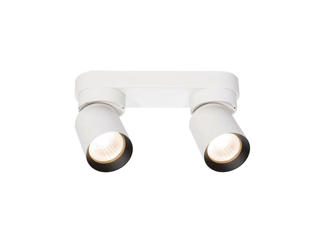 4 x gu10 opbouwspot armatuur dubbel cilinder zand wit en zwart draaibaar - afbeelding 1 van  6