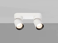 4 x gu10 opbouwspot armatuur dubbel cilinder zand wit en zwart draaibaar - afbeelding 4 van  6