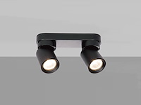 4 x gu10 opbouwspot armatuur dubbel cilinder zand zwart draaibaar - afbeelding 4 van  6